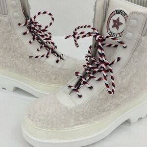 Christian Dior-Dior Hike-Women's White Shearling Hiking Boots Size 39.5